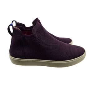 Rothy's The Chelsea Boot Womens 8 High Top Sneakers Knit Berry Purple Comfort
